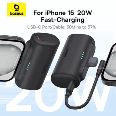 Baseus Mini 20W 5.000mAh sạc dự phòng PowerBank Type C sạc nhanh, phù hợp iPhone 14/15 Pro Max và Samsung – HCM Hoả tốc 4