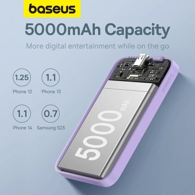 Baseus Sạc Dự Phòng 5.000mAh Mini Không Dây Nam Châm Tự Động Bật Tắt - 440.999₫ 5
