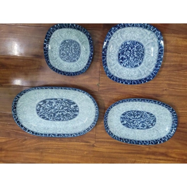 Bát đĩa hỏa tiệt cổ xanh - Sứ bát tráng, dùng được lò vi sóng, chỉ 27.000đ 5