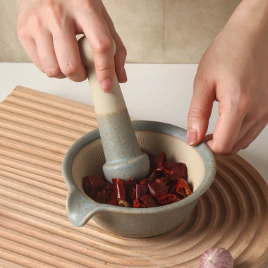 Bát mài gốm sứ & Máy xay thực phẩm bé - Dụng cụ dán gạo, máy xay cầm tay, giảm giá 103.400₫