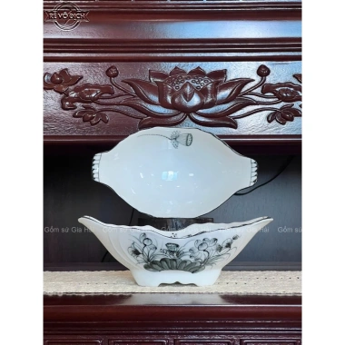 Bát Thuyền Bày Gà Cúng Đựng Đồ Ăn Cắm Hoa Gốm Sứ Bát Tràng Chuẩn Cao Cấp Giá gốc 219.600, giảm còn 180.000 7