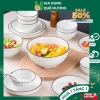 Bát Tô Sứ Trắng Viền Đen Ăn Cơm Gia Đình – Họa Tiết Đơn Giản, Tiện Lợi, Đa Kích Thước, Cao Cấp, Giá 11.900 VND