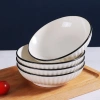 Bát Tô Sứ Trắng Viền Đen Ăn Cơm Gia Đình – Họa Tiết Đơn Giản, Tiện Lợi, Đa Kích Thước, Cao Cấp, Giá 11.900 VND 6