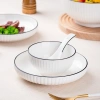 Bát Tô Sứ Trắng Viền Đen Ăn Cơm Gia Đình – Họa Tiết Đơn Giản, Tiện Lợi, Đa Kích Thước, Cao Cấp, Giá 11.900 VND 7