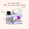 Bể Cá Mini Hồ Thủy Sinh để bàn - Đồng Hồ Đèn LED, sỏi và cây trang trí, giảm giá 600k 4