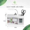 Bể Cá Mini Hồ Thủy Sinh để bàn - Đồng Hồ Đèn LED, sỏi và cây trang trí, giảm giá 600k 5