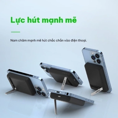 Belkin Sạc dự phòng không dây 5.000mAh 7.5W kèm chân chống va cáp USB-C 1m Giá chỉ 545.000₫