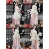 BEMAMS Set áo yếm cách tân đính ngọc và váy cạp chun XS-7XL BIGSIZE 620k