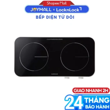 Bếp Điện Từ Đôi LocknLock EJI326WHT 1.500W - Mặt Pha Lê, Khoá An Toàn, Hẹn Giờ Nấu, Giá 2.1 Triệu - JoyMall