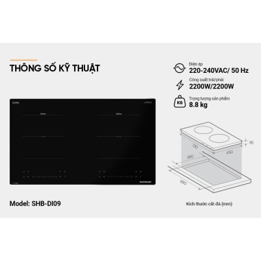 Bếp điện từ đôi Sunhouse SHB DI09 8.0 chuẩn Đức 2.026 - Giảm 23% còn 3,9 triệu 8