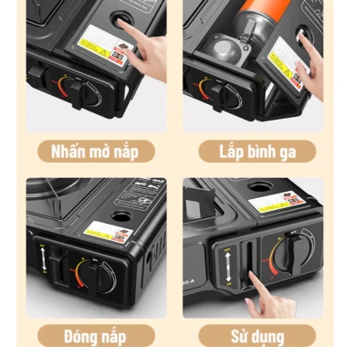Bếp Ga Mini Du Lịch Chịu Nhiệt Cao, Chống Cháy Nổ, Dã Ngoại - Giá 159.000 VND