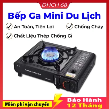 Bếp ga mini du lịch thép không gỉ chịu nhiệt, an toàn chống cháy nổ, tiện lợi 10