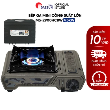 Bếp Ga Mini Maxsun MS-2.900HCBW 4.500W - Công Suất Lớn, Hai Vòng Chắn Gió, Bảo Hành 12 Tháng, Giá Ưu Đãi 589.000₫