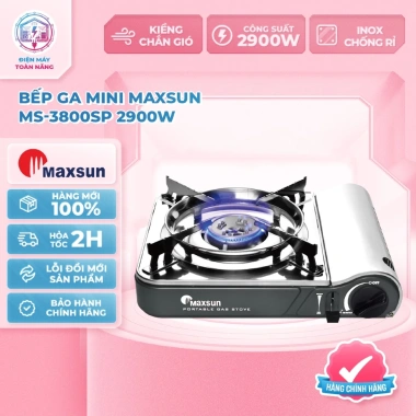 Bếp Ga Mini Maxsun MS-3.800SP Chân Kiềng Inox 2.900W Chính Hãng Giá 320k