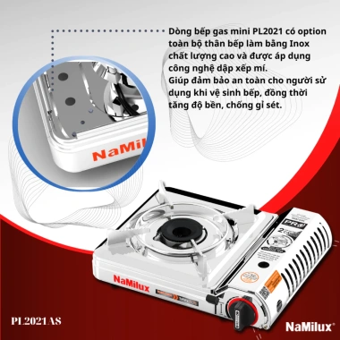 Bếp ga mini Namilux 2S 202SS PL211SS Chống cháy nổ Toàn inox Giá chỉ 169.000₫ 2
