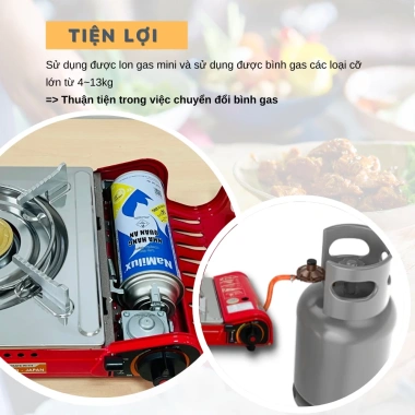 Bếp Gas 2 Chiều NaMilux NH-P2.915PS - Dùng Bình Mini & Lớn, Van Ngắt 2 Cấp An Toàn, Hàng Chính Hãng, Giá 359.000₫ 3