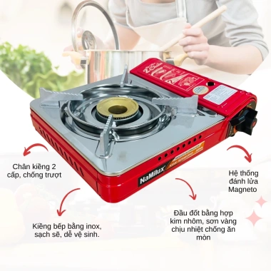 Bếp Gas 2 Chiều NaMilux NH-P2.915PS - Dùng Bình Mini & Lớn, Van Ngắt 2 Cấp An Toàn, Hàng Chính Hãng, Giá 359.000₫ 4