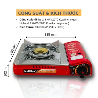 Bếp Gas 2 Chiều NaMilux NH-P2.915PS - Dùng Bình Mini & Lớn, Van Ngắt 2 Cấp An Toàn, Hàng Chính Hãng, Giá 359.000₫ 5