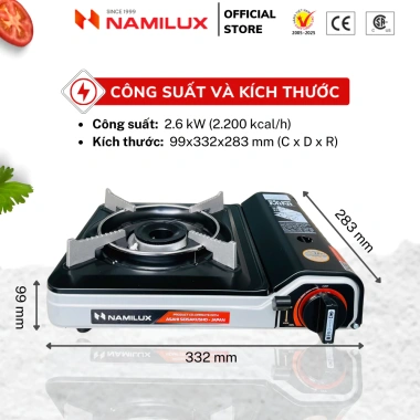 Bếp Gas Du Lịch NaMilux Van An Toàn Inline Cut 2.6 kW - Mini, 2.200 kcal/h, Giá ưu đãi 299.000₫ 6