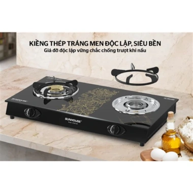 Bếp Gas Dương Kính Sunhouse SHB2.106 - Đánh lửa Magneto, tia lửa nhanh, kiềng độc lập 5 chân vững chắc, 749.000₫