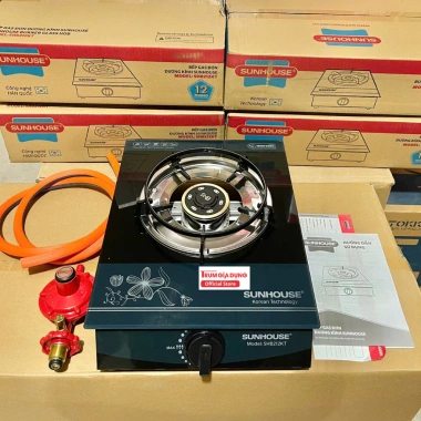 Bếp gas dương mặt kính SUNHOUSE SHB212KT - Đầu đốt đồng thau, bảo hành 12 tháng, giá chỉ 399.000₫ 9