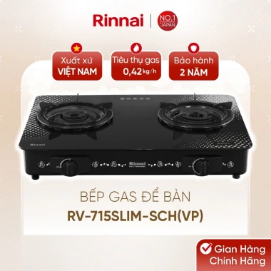Bếp gas dương Rinnai RV-715Slim - Mặt kính SCHOTT, kiềng men, 3,249,950₫