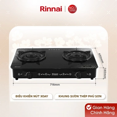 Bếp gas dương Rinnai RV-715Slim - Mặt kính SCHOTT, kiềng men, 3,249,950₫