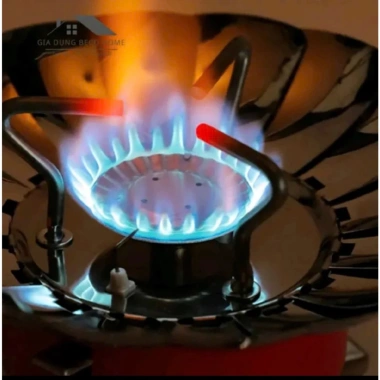 Bếp Gas K Dây Mini Xếp Gọn Du Lịch, Chắn Gió, Gấp Gọn Tiện Dụng, Freeship 6