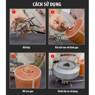 Bếp Gas Mini Ba Chân Gấp Gọn An Toàn Du Lịch Cắm Trại Giá 329.000 VNĐ 6