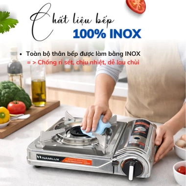 Bếp Gas Mini Cao Cấp 2S Ngắt Gas, Chống Nổ Lon, 2.6 kW (2.200 kcal/h) - Hàng Chính Hãng, Giá ưu đãi 379.000₫ 5