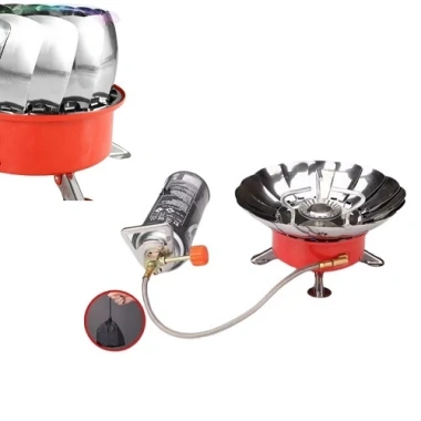 Bếp gas mini gấp gọn du lịch dã ngoại, chống gió, dễ mang, có dây dẫn gas, Tặng vận chuyển 3
