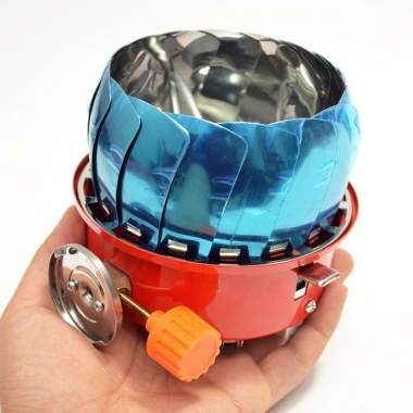 Bếp gas mini gấp gọn du lịch dã ngoại, chống gió, dễ mang, có dây dẫn gas, Tặng vận chuyển 7