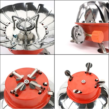Bếp gas mini gấp gọn du lịch dã ngoại - Chống gió, nhẹ, dây nối ga cao cấp, giá chỉ 109.000₫ 5
