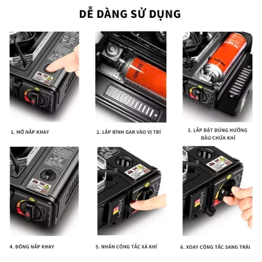 Bếp Gas Mini kèm Nồi Lẩu Du Lịch, Chống Cháy Nổ, Sơn Tĩnh Điện Thế Hệ Mới, BH 12 Tháng - 125k
