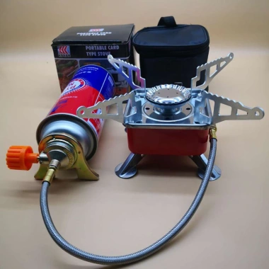 Bếp gas mini xếp gọn hợp kim nhôm - Đánh lửa tự động, dây nối bình, van khóa ga - 99.000₫ 2