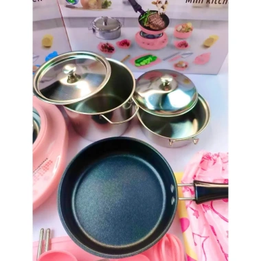 Bếp nấu ăn mini cho bé - Đồ chơi inox bếp điện, trải nghiệm gian bếp thực tế, 224.000₫