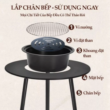 Bếp nướng than hoa 2in1 đa năng HH551 – Gấp gọn, tiện lợi, phù hợp dã ngoại 6