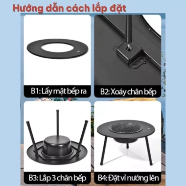 Bếp nướng than hoa 2in1 đa năng HH551 – Gấp gọn, tiện lợi, phù hợp dã ngoại 7