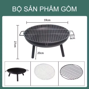 Bếp nướng than hoa BBQ ngoài trời - Picnic tiện lợi, lò nướng thịt chắc chắn, giá 679.000đ 10