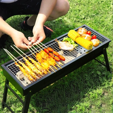 Bếp nướng than hoa dài, vỉ nướng gọn nhẹ, phù hợp dã ngoại - chỉ 99.000₫