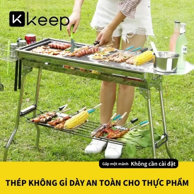 Bếp nướng THAN HOA KEEP – BBQ ngoài trời gấp gọn, lý tưởng du lịch dã ngoại, chỉ 639.000₫