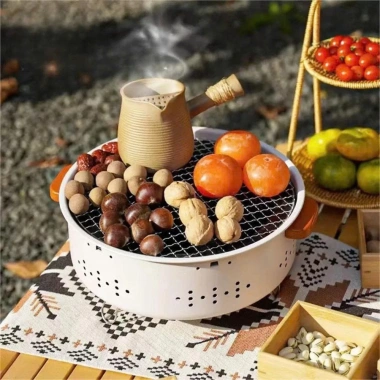 Bếp Nướng Than Hoa Nướng BBQ Không Khói Dáng Tròn - Nhỏ Gọn Picnic Cắm Trại 132k