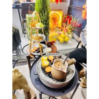 Bếp Nướng Than Hoa Nướng BBQ Không Khói Dáng Tròn - Nhỏ Gọn Picnic Cắm Trại 132k