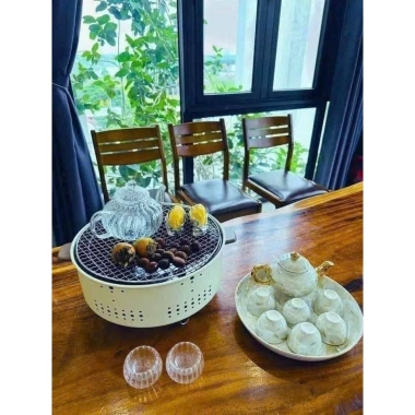 Bếp Nướng Than Hoa Nướng BBQ Không Khói Dáng Tròn - Nhỏ Gọn Picnic Cắm Trại 132k