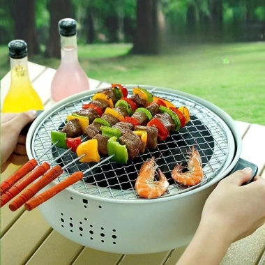 Bếp Nướng Than Hoa Nướng BBQ Không Khói Dáng Tròn - Nhỏ Gọn Picnic Cắm Trại 132k