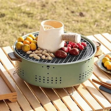 Bếp Nướng Than Hoa Nướng BBQ Không Khói Dáng Tròn - Nhỏ Gọn Picnic Cắm Trại 132k