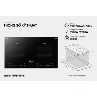 Bếp từ đôi Sunhouse MMB-88HL 4.400W inverter, sôi liu, bảo hành 3 năm 4.79 triệu 4