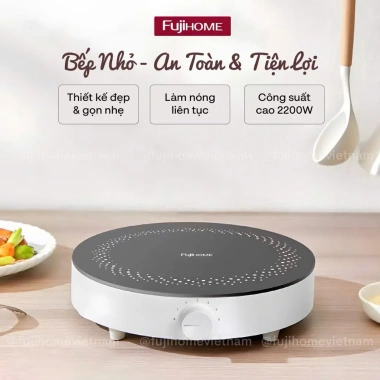 Bếp từ đơn Fujihome IC-H02 2.200W, 6 mức nhiệt, nút xoay, LED thông minh, Giá 860.000đ 2