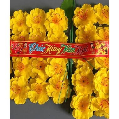 Bịch 40 bông mai đào giả và lá kẽm trang trí Tết giá ưu đãi 29k 3