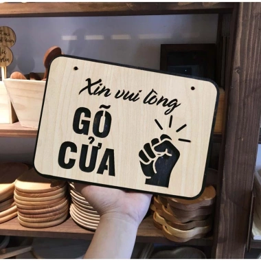 Biển bảng gỗ decor Xin Vui Lòng Gõ Cửa - Trang Trí Nội Thất Giá Rẻ 15.555đ